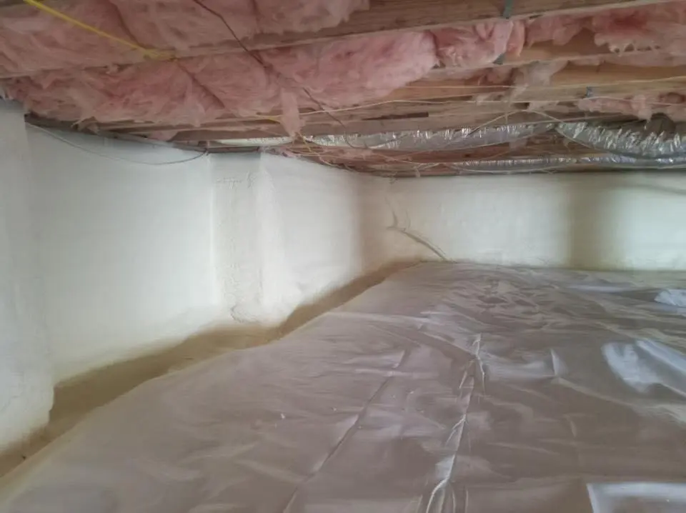 Crawl space encapsulation with closed-cell spray foam for Attic Insulation in Poway